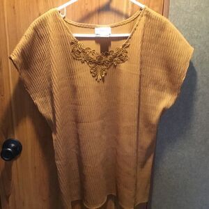 NWOT Copy Cats Brand Ginger Color S/S Blouse Womens Size XL